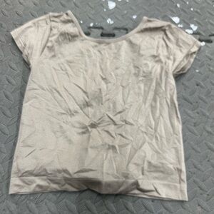 Free People Beige Short Sleeve Top